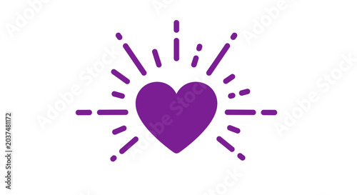 Purple heart symbol with lines.