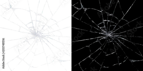 Broken shattered windscreen glass fracture abstract crash damage art.