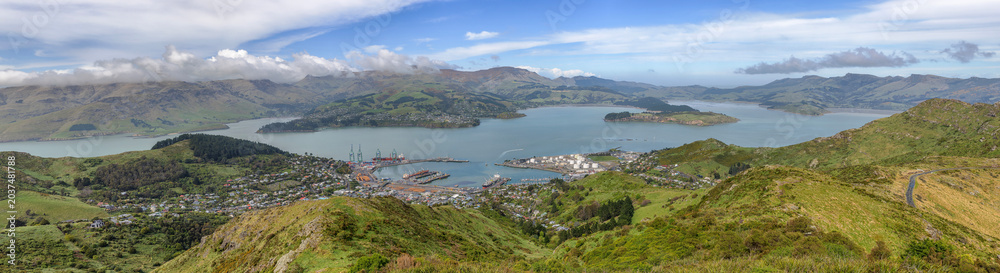 Fototapeta premium Lyttleton, New Zealand from Gondola viewing platform
