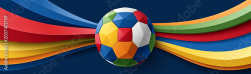 Colorful Soccer Ball and Ri...