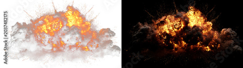 Принти на полотні Red hot fire flames abstract background with blazing explosion effect, inferno heat energy glow, dark smoke clouds and wildfire ignition design illustration concept art