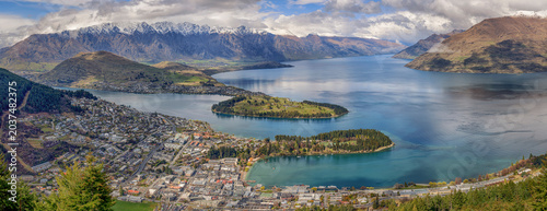 The view of Queenstown from Gondola viewing platform, Bob's Peak, Queenstown, New Zealand