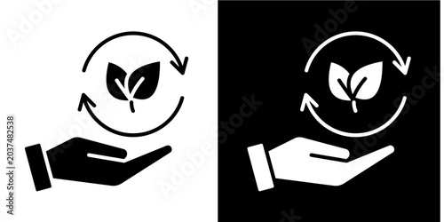 Foto Organic Regeneration  Icon Set White Glyph Style Collection