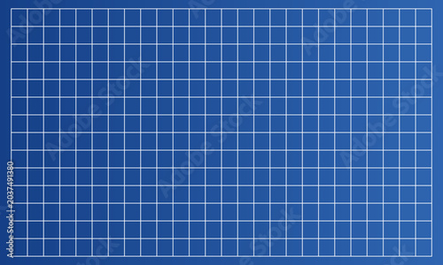 Vector blueprint background with graph grid and blue paper base. This blueprint bg is intended for architecture projects, construction plans, and engineering layouts.
