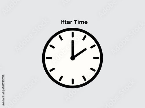 Canvas Print Simple Clock Showing Iftar Time.