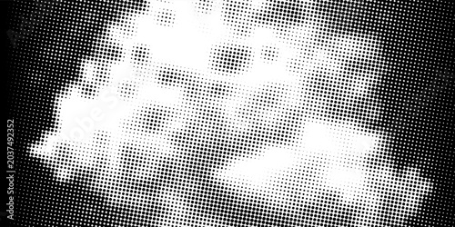 Cuadro en lienzo grunge Halftone white and black dots pattern and black gradient grunge texture background