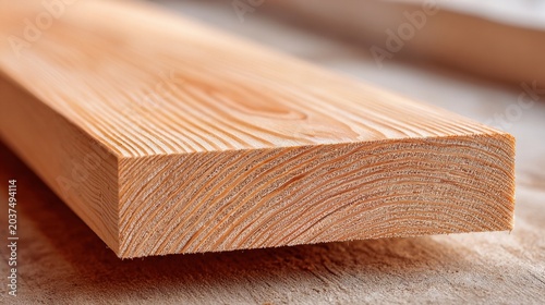 douglas. A cut plank of wood showcasing its straight grain pattern. tutorial guides, club newsletters, designed for tourism and weekend activity guides, used by curriculum designers.