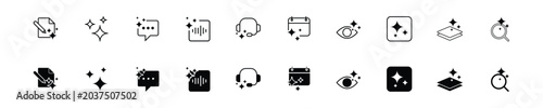 Modern User Interface Line Icons Set Collection