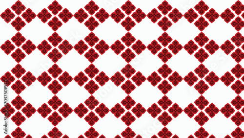 Tableau sur toile Abstract red diamond seamless pattern background with white contrast decorative