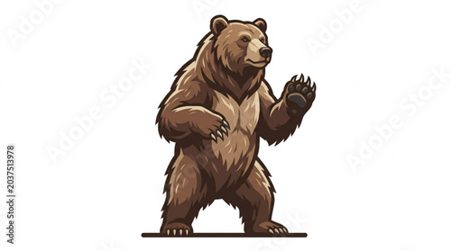 Tableau sur toile Brown Bear Standing on Hind Legs.