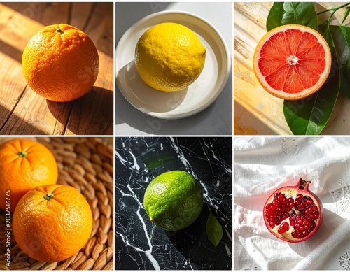 collage of photos including different types of fruit AI generate