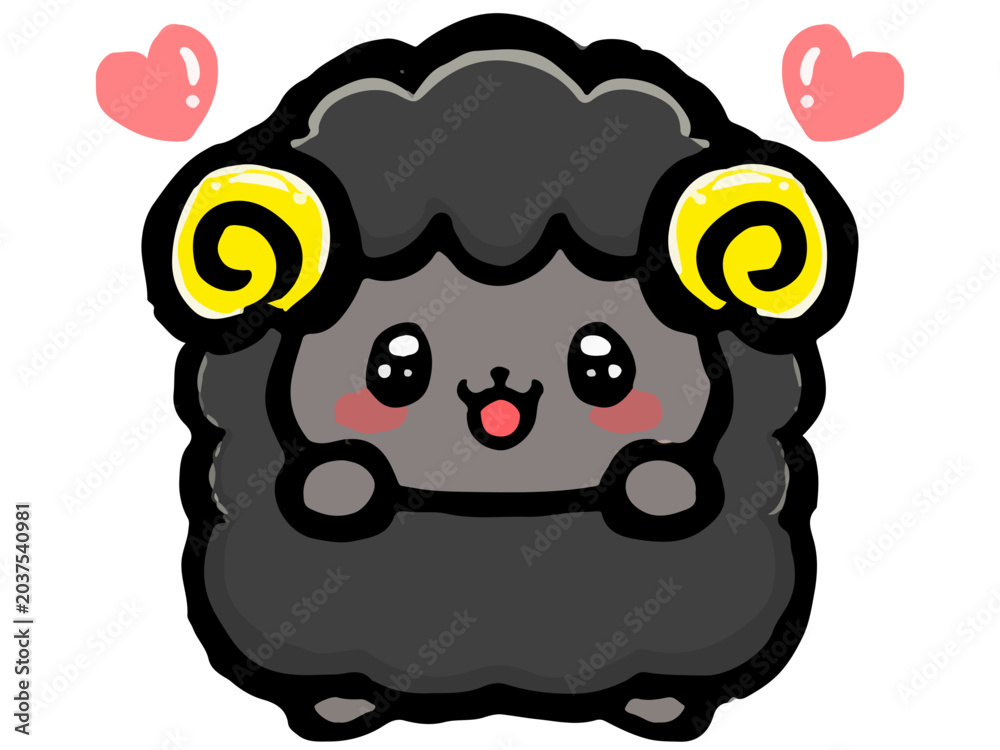 Fototapeta premium 可愛いひつじの落書き風イラスト素材4