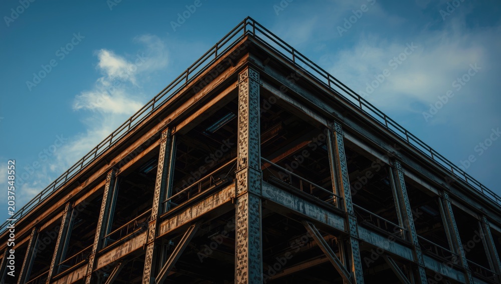 Fototapeta premium Building structures reinforced by durable mild steel elements