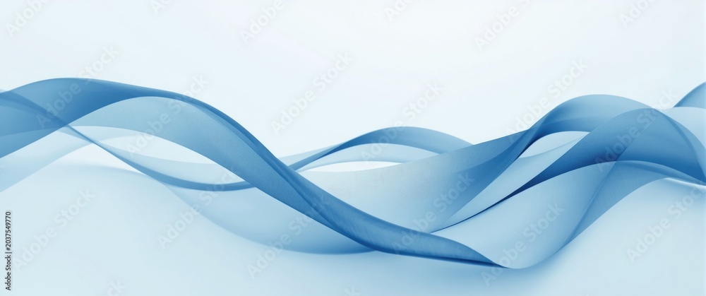 Obraz premium Abstract design with curving wave lines in cool blue and crisp white color scheme