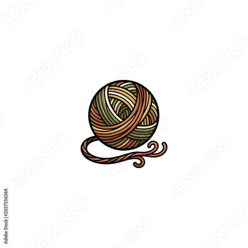 Yarn ball logo illustration