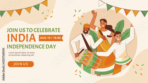Foto Indian Independence Day celebration poster.