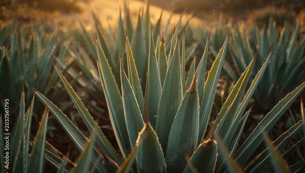 Obraz premium Agave plants successfully cultivated on mezcal farms using AI innovations