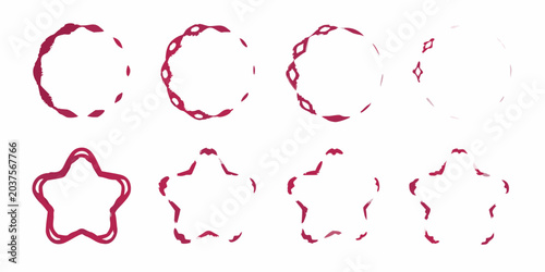 Wine ring stains in varying shapes watercolor style