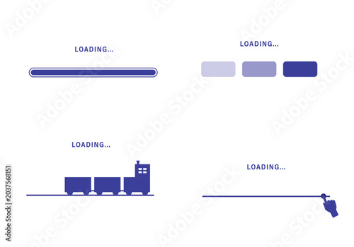 Konstfotografi Loading bar icon set vector illustration