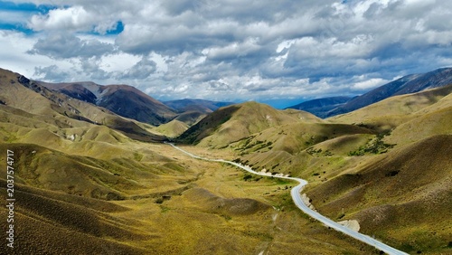 Winding mountain range New Zealand