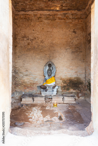 Buddha Protected by Muchalinda Naga in Brick Sanctuary
