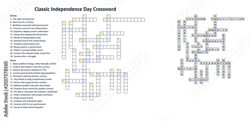 Independence Day Medium Crossword with Answers
