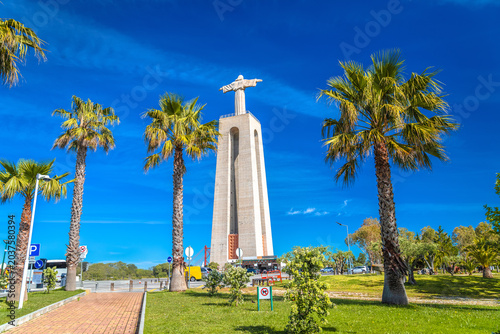 Almada, Portugal. The Sanctuary of Christ the King Catholic monument and shrine dedicated to the Sacred Heart of Jesus