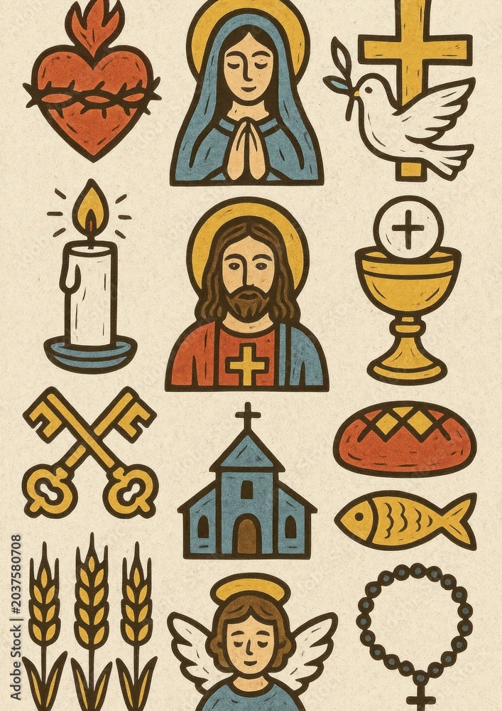 Obraz premium Religious icons in vintage style