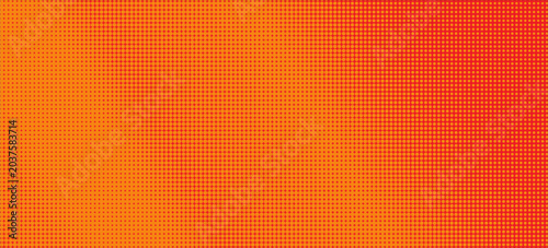 Halftone vector illustration. Yellow and orange. Pop art background.