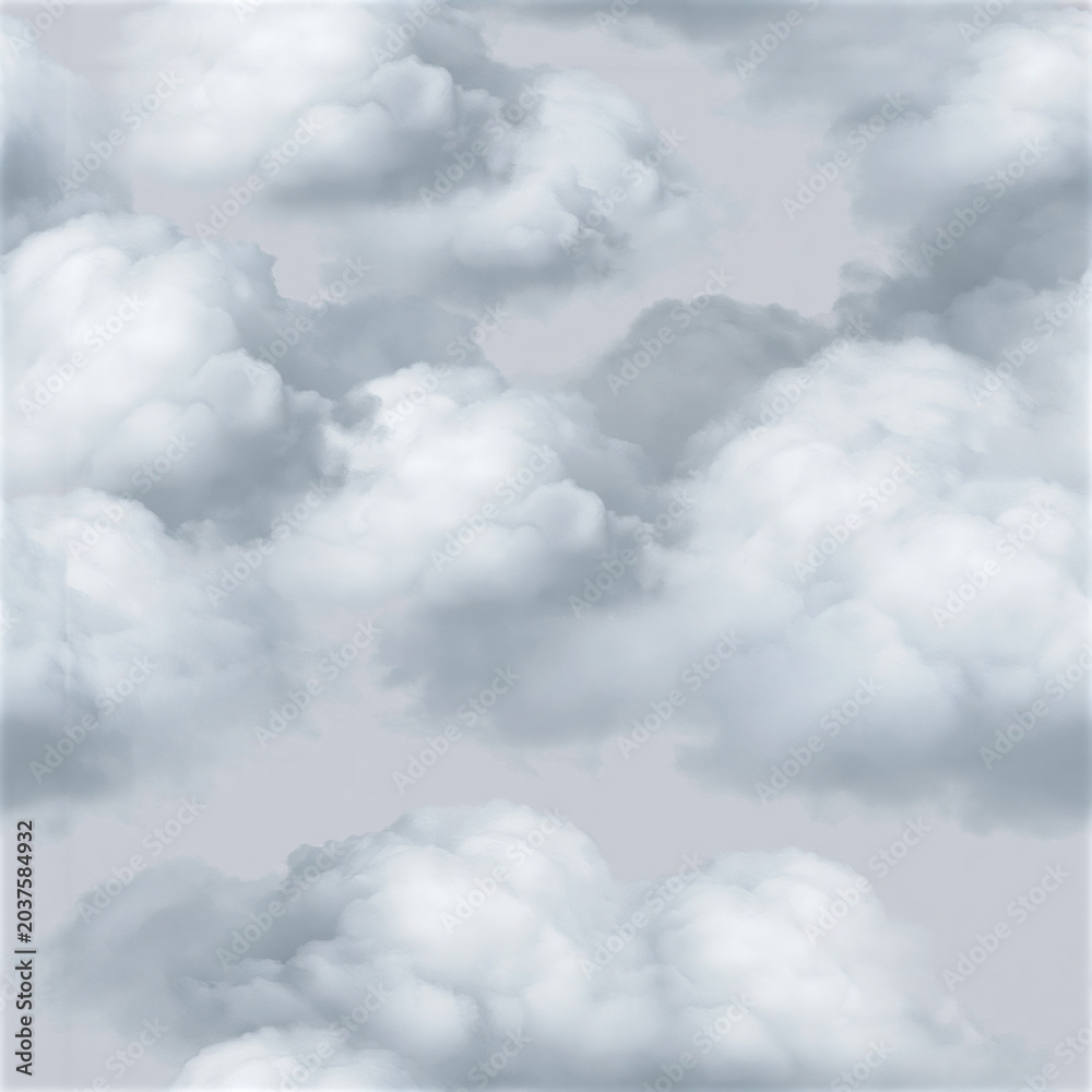 Obraz premium Foggy Cloud Sky Seamless Texture