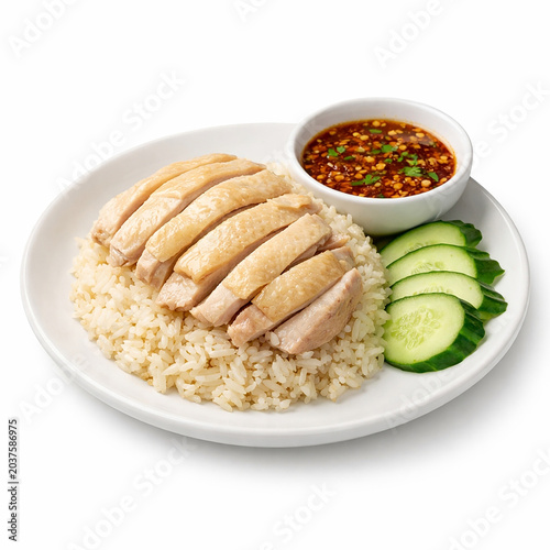 Hainanese Chicken Rice with Sauce