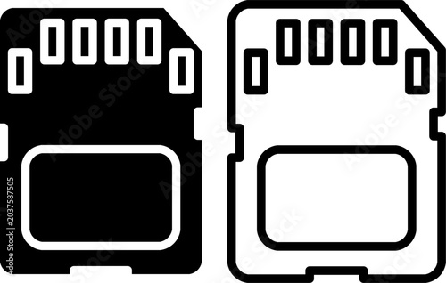 Slika na platnu Secure digital memory card symbol for camera data storage design