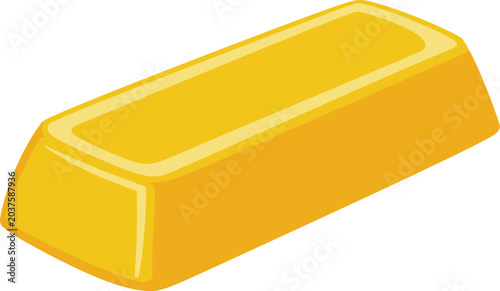 Fotografia Minimalist shining yellow gold bar vector illustration symbolizing wealth and prosperity, isolated on a clean white background