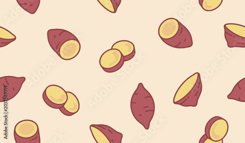 Sweet potato pattern background vector design