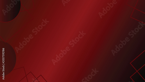 Dark red to black gradient background with overlapping black circles and faint geometric square outlines creating abstract minimalist design