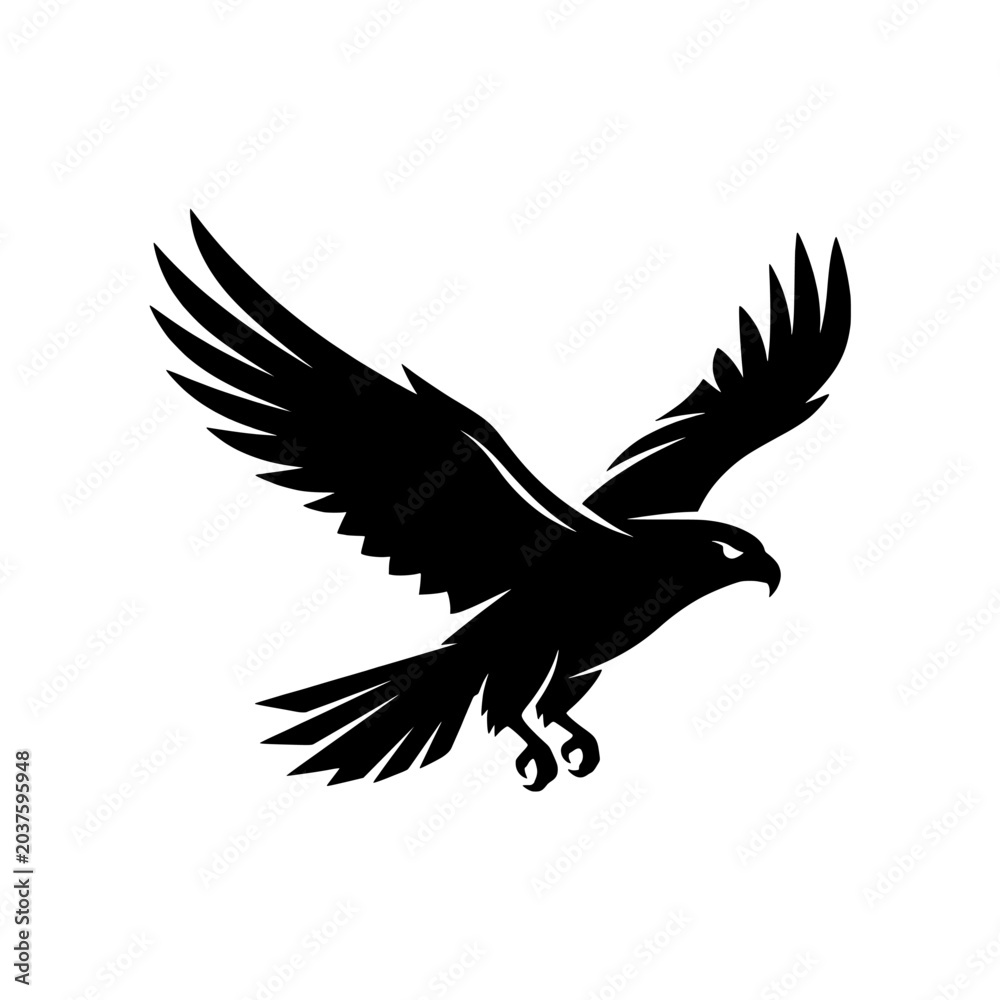 Fototapeta premium Falcon bird silhouette vector icon graphic