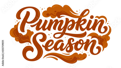 Tableau sur toile Pumpkin Season Typography: A stylish, hand-lettered design proudly proclaims Pumpkin Season in warm, autumnal tones, perfect for fall-themed graphics and decorations