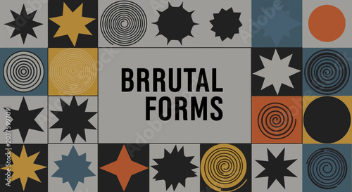 Geometric Shapes Grid - Brutal Forms Graphic Design