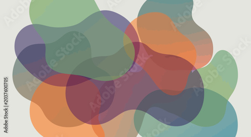 Abstract Overlapping Organic Shapes, Soft Colors, Modern Design Background