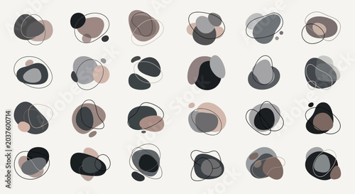 Abstract Organic Shapes Set - Modern Pastel Amorphous Forms