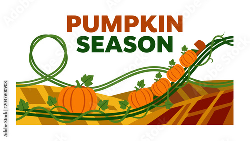 Cuadro en lienzo Autumn Adventure: Vibrant pumpkins adorn a whimsical rollercoaster track, set against a backdrop of rolling fields, embodying the spirit of pumpkin season
