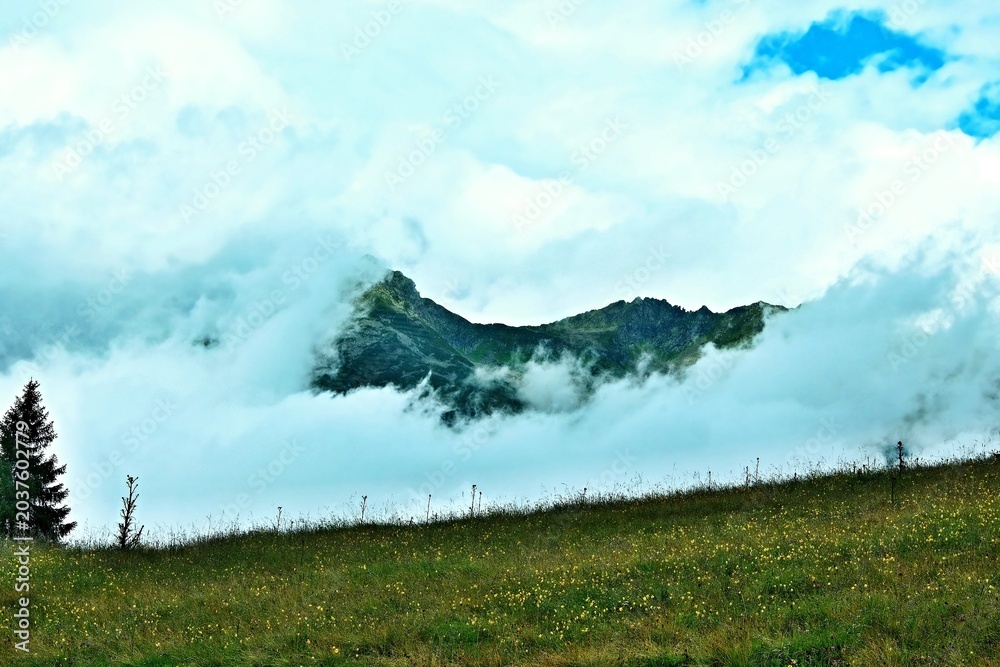 Obraz premium Austrian Alps - view on the Alps from Garfrescha