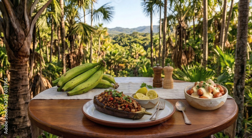 Stuffed eggplant outdoor meal