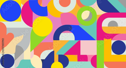 Abstract Geometric Pattern Background - Colorful Shapes and Forms