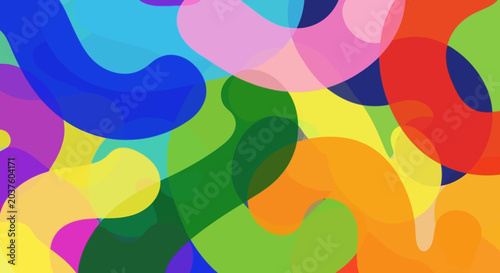 Vibrant Abstract Colorful Shapes Overlay Background. Modern Art.