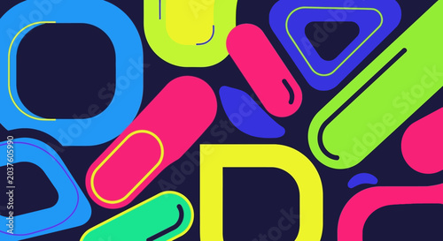 Vibrant Abstract Shapes & Forms, Geometric Designs, Colorful Background