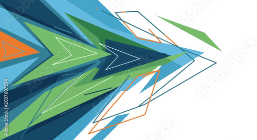 Abstract Geometric Shapes Bursting Forward