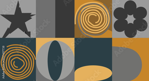 Graphic Design Elements: Abstract Shapes, Patterns, Colors