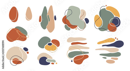 Abstract Organic Shapes, Boho Style, Minimalist Design Elements