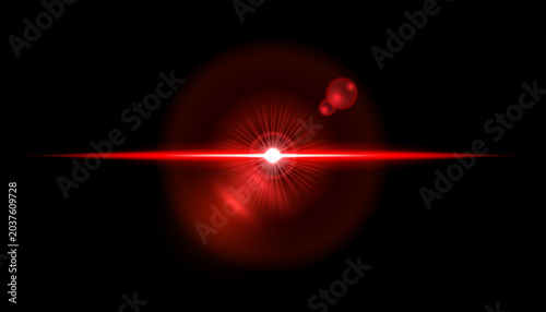 Futuristic Red Lens Flare Light Effect Abstract Background